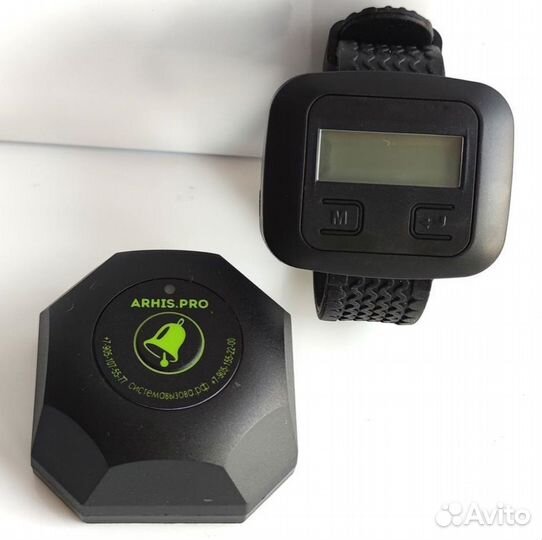 Кнопка вызова персонала официанта Бургер и часы