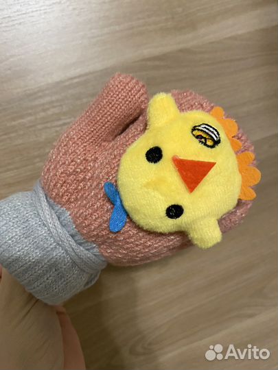 Варежки зимние детские вязаные теплые