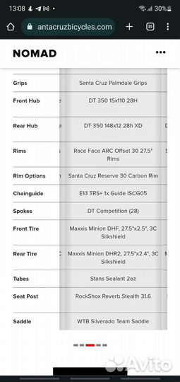 Santa Cruz Nomad XX C01 2019 XL