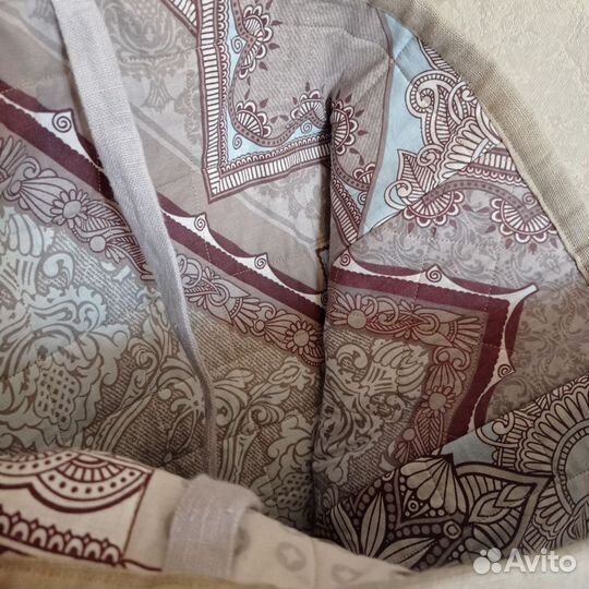 Льняная сумка, прихватки, коврик пэчворк