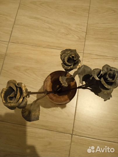 Роза, ручной работы, металл