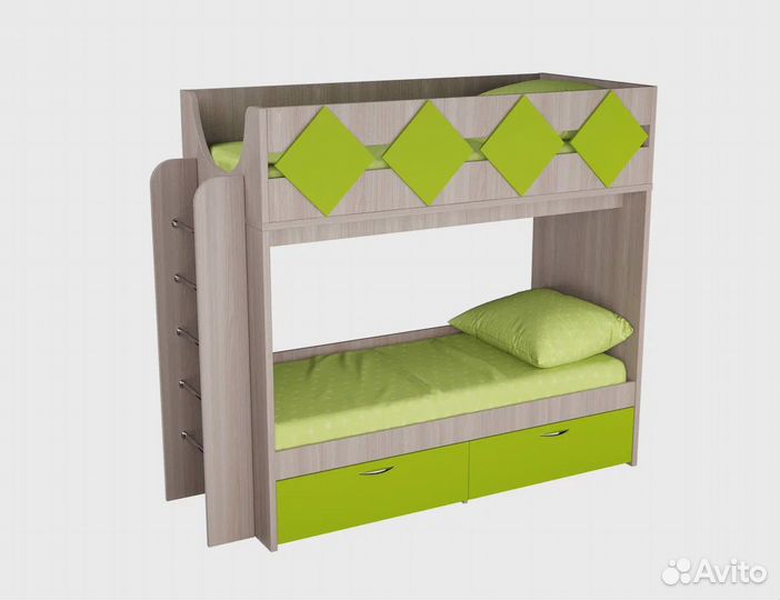 Двухъярусная кровать радуга