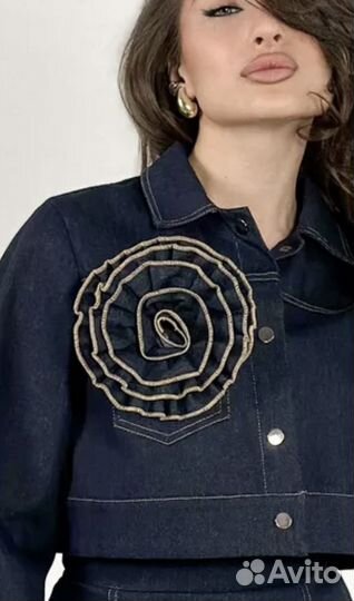 Джинсовая брошь