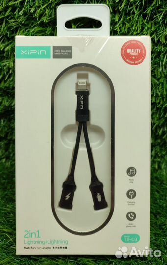 Переходник Lightning на 3.5 Jack+Lightning зарядка