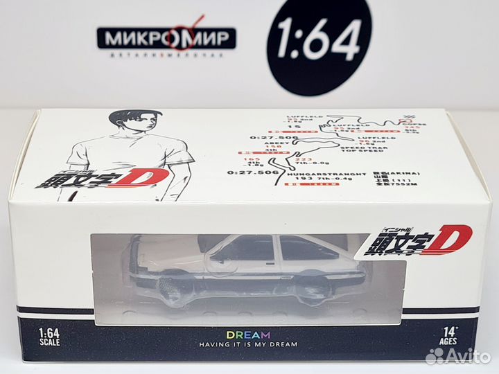 Модель TimeMicro 1/64 Toyota Trueno AE86