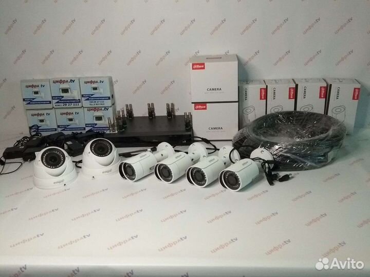Полный к-т уличного видеонаблюдения 6 камер Dahua