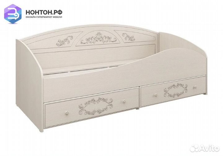 Кровать с защитным бортом Каролина вудлайн кремовы