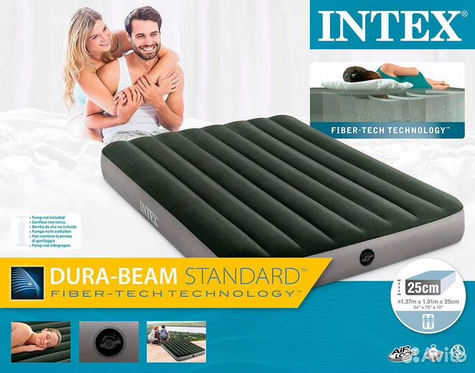 Надувной матрас Intex 137х191х25 см 64108