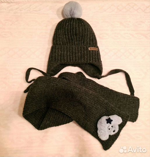 Шапка зимняя и шарф для мальчика