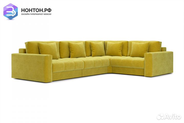 Диван угловой тик-так Монарх М3У1 горчичный