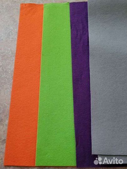 Фетр мягкий, толщина 3мм, 100х50см. 4 цвета
