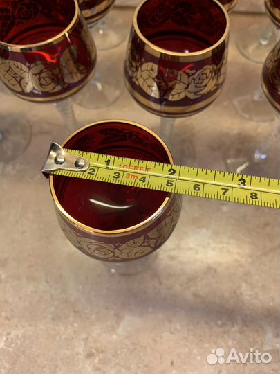 Фужеры богемия красное стекло