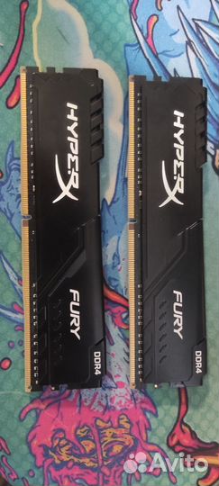 Оперативная память Kingston HyperX fury 2x16gb, бу
