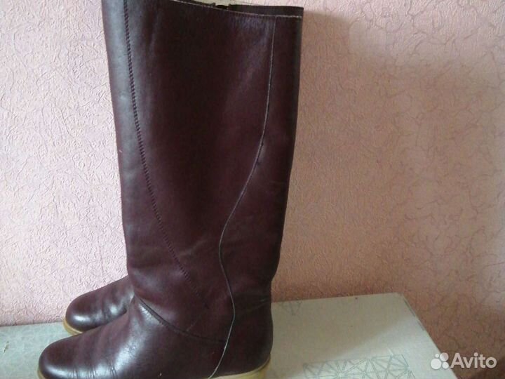 Сапоги кожа, нат. мех