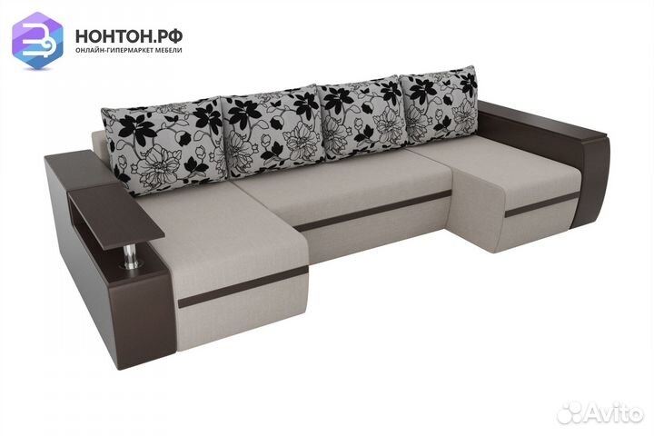 Диван п-образный еврокнижка Ричмонд бежевый / кори