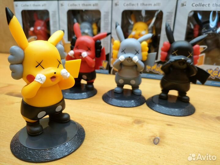 Kaws Pokemon Pikachu 4шт Покемон Пиаяу