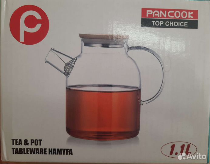 Заварочный чайник стекло 1,1 л