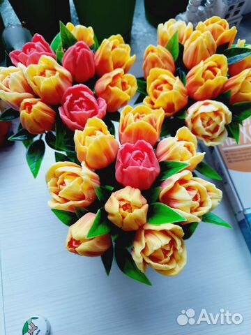 Букет тюльпанов из мыла