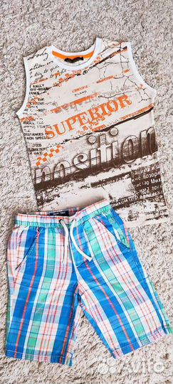 Комплект Шорты Next 5-7л+ майка, джинс