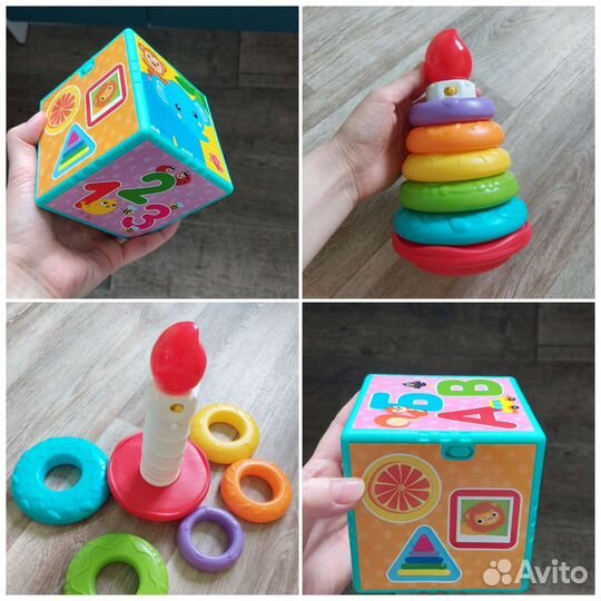 Развивающие музыкальные игрушки.Пирамидка,муз куб