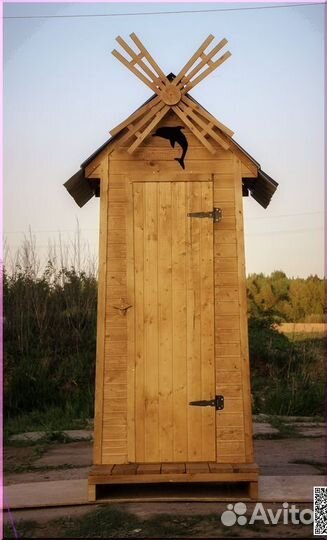 Дачный туалет деревянный ART124