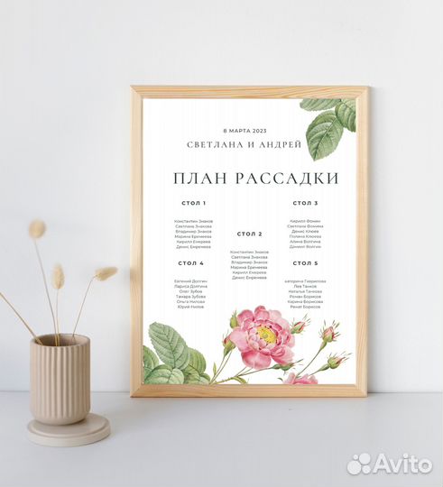 План рассадки гостей