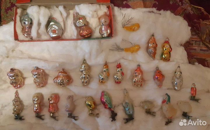 Старинные новогодние игрушки на ёлку. СССР