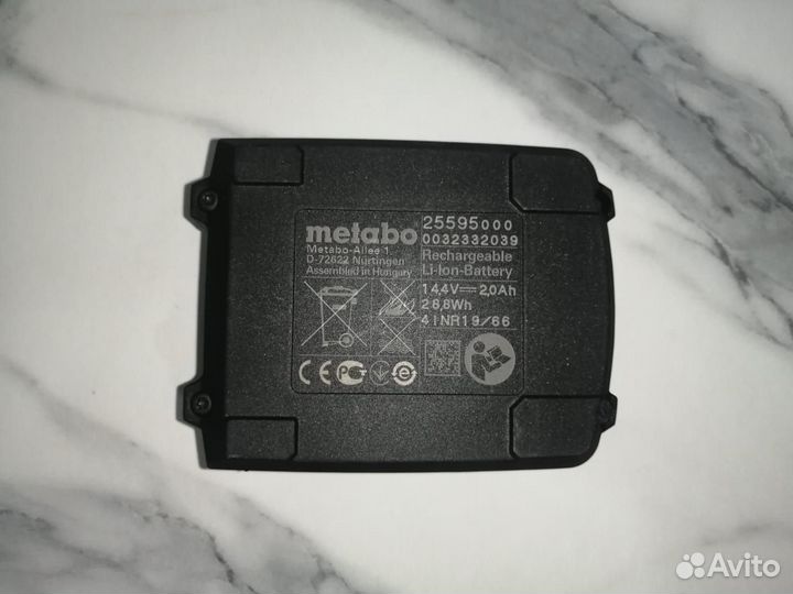 Аккумуляторы и зу Metabo Li-ion 14.4 В, 2 Ач