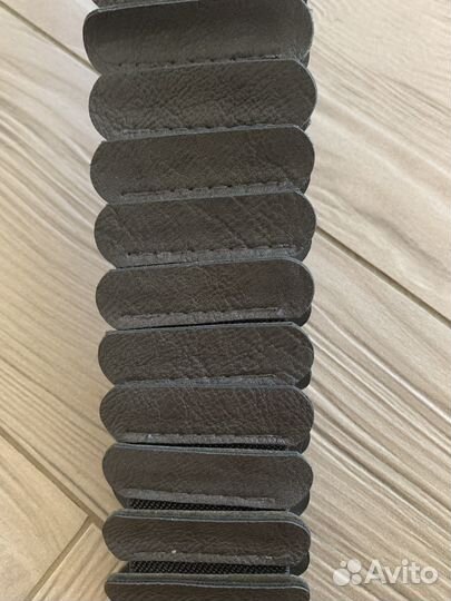 Кожаный безразмерный пояс на резинке антрацит