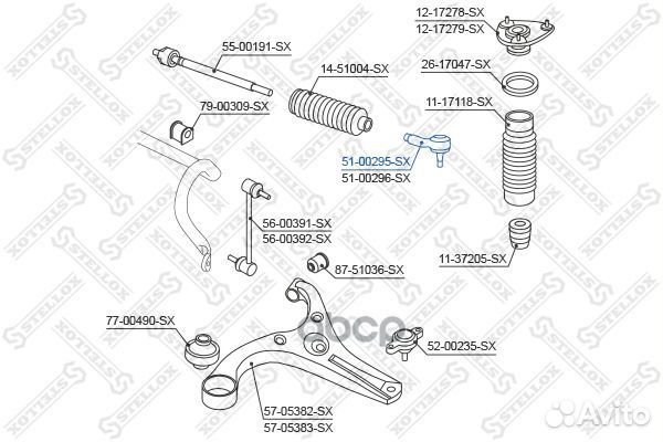 51-00295-SX наконечник рулевой левый Hyundai V