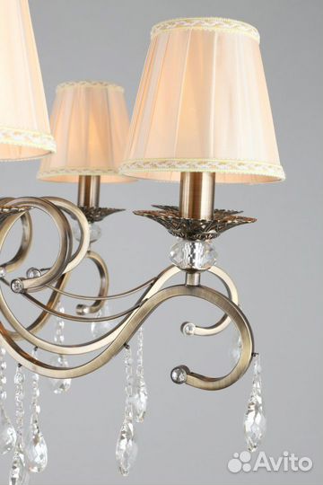 Люстра подвесная металл и текстиль классика