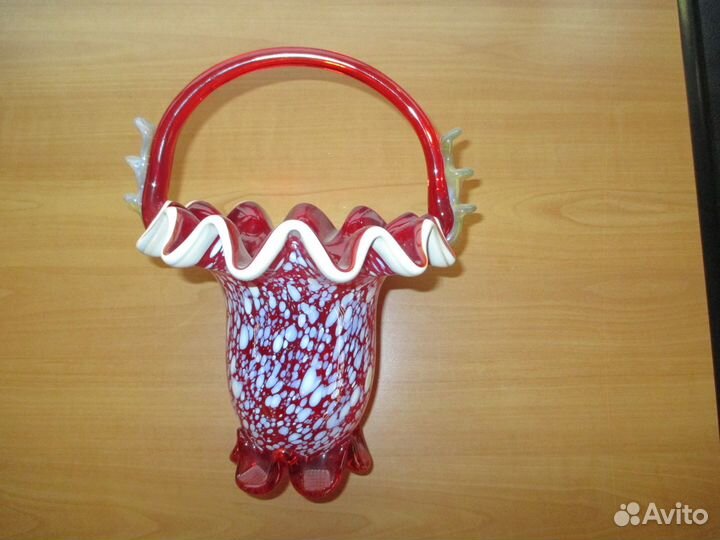 Ваза цветное стекло винтаж