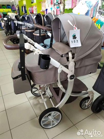 Коляска 3 в 1 Экокожа