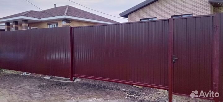 Откатные ворота под ключ новые