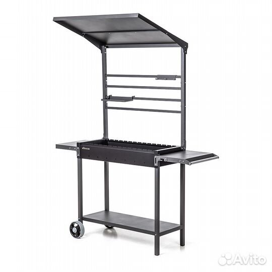 Мангал с крышей на колесиках