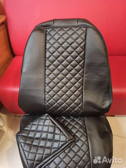 Чехлы Хундай Гетц экокожа ромб