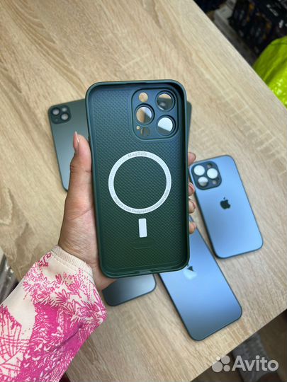 Чехол на iPhone 11/12/13/14/ Зеленый MagSafe