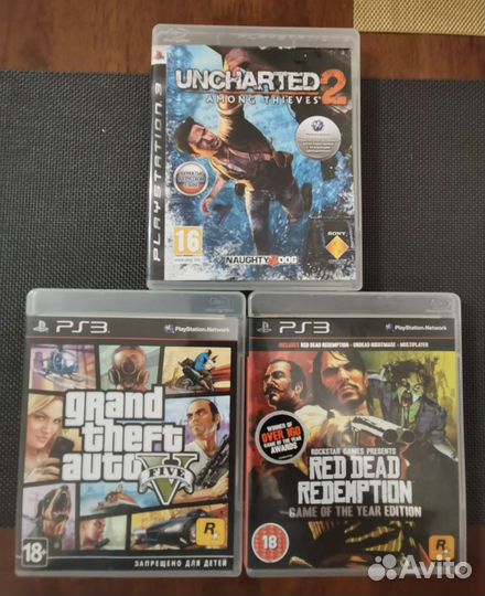Red dead redemption, GTA V, Uncharted 2. Игры PS3