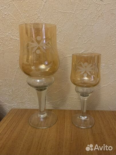 Фужеры хрустальные цветные с перламутром СССР