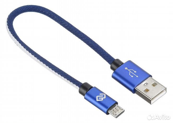 Кабель Digma microusb-0.15M-BL USB (m) -micro USB