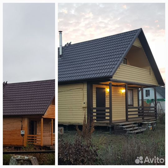 Покраска крыш домов заборов