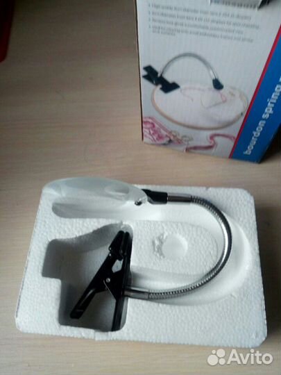 Лупа на гибкой ножке с зажимом. Диаметр 110мм