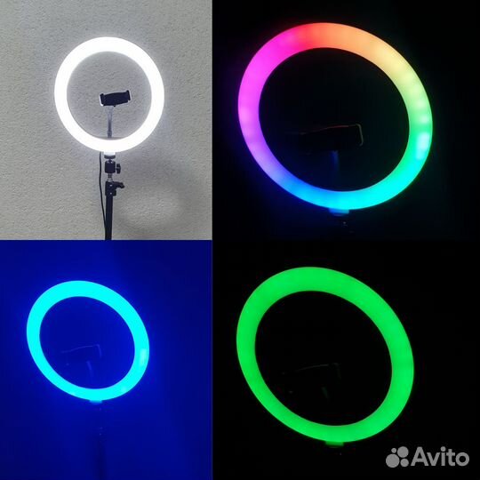 Кольцевая лампа со штативом + тренога 26 см RGB