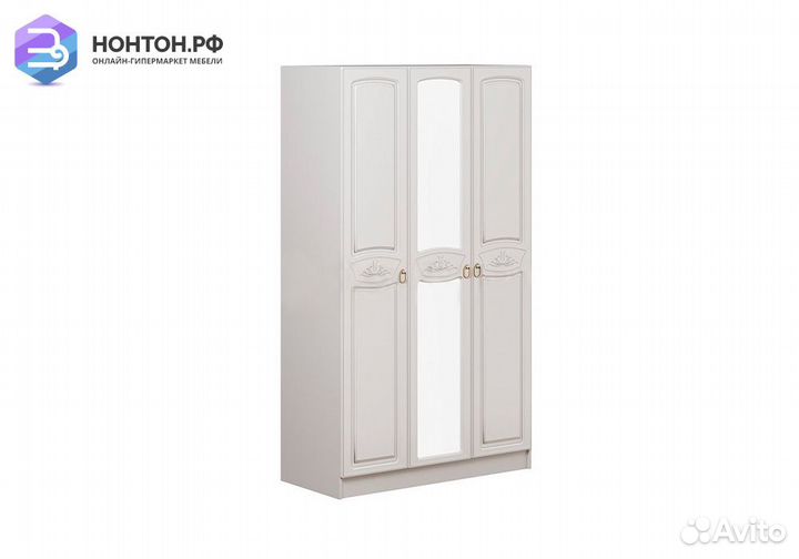Шкаф 3-х створчатый Александрина белый глянец