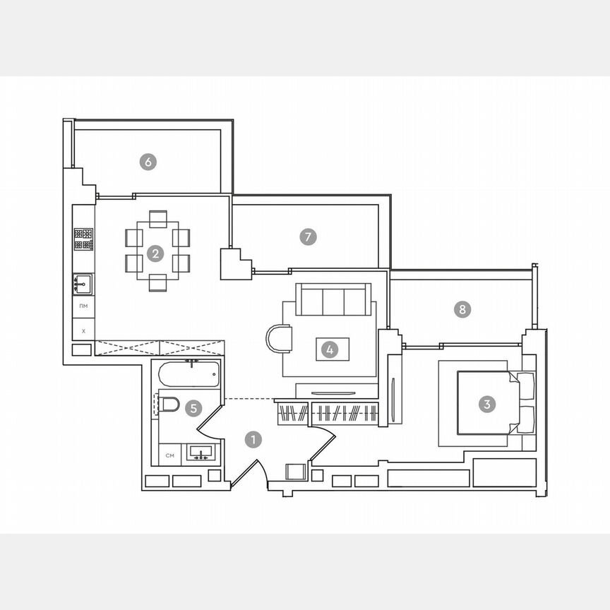 2-к. апартаменты, 74,7 м², 16/19 эт.