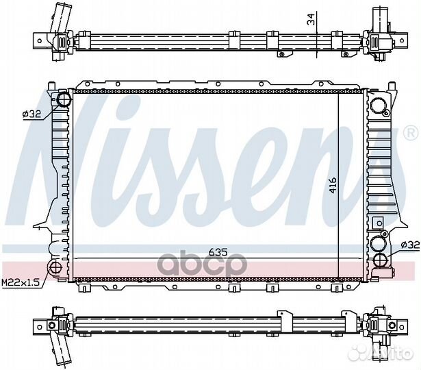 Радиатор основной nissens 60459 audi 100/A6(C4)