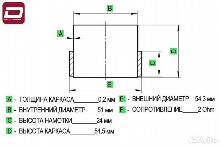 Dynamic State spcsw-202C Coil катушка 2 Ом, 2&qu
