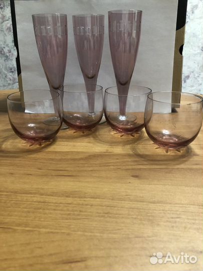 Фужеры и бокалы СССР цветное стекло