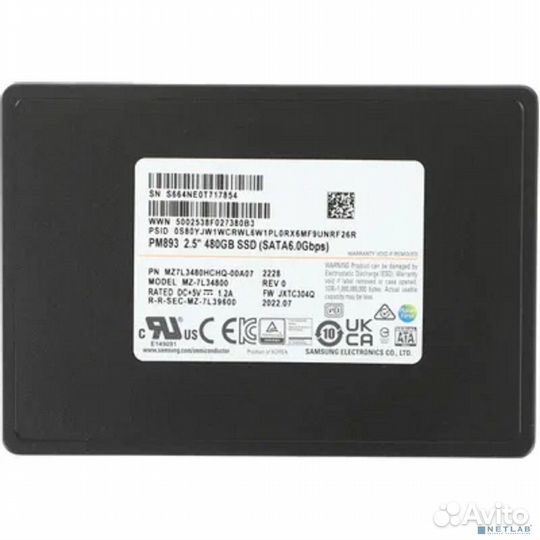 Samsung SSD 480Gb PM893 MZ7L3480hchq-00A07