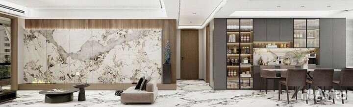 Плитка Rossana Star 120X300 напольная, настенная, универсальная - под мрамор, Китай